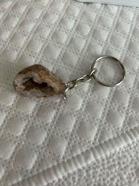 Natural Brown Crystal Geode Keychain - Kids Toy Accessory